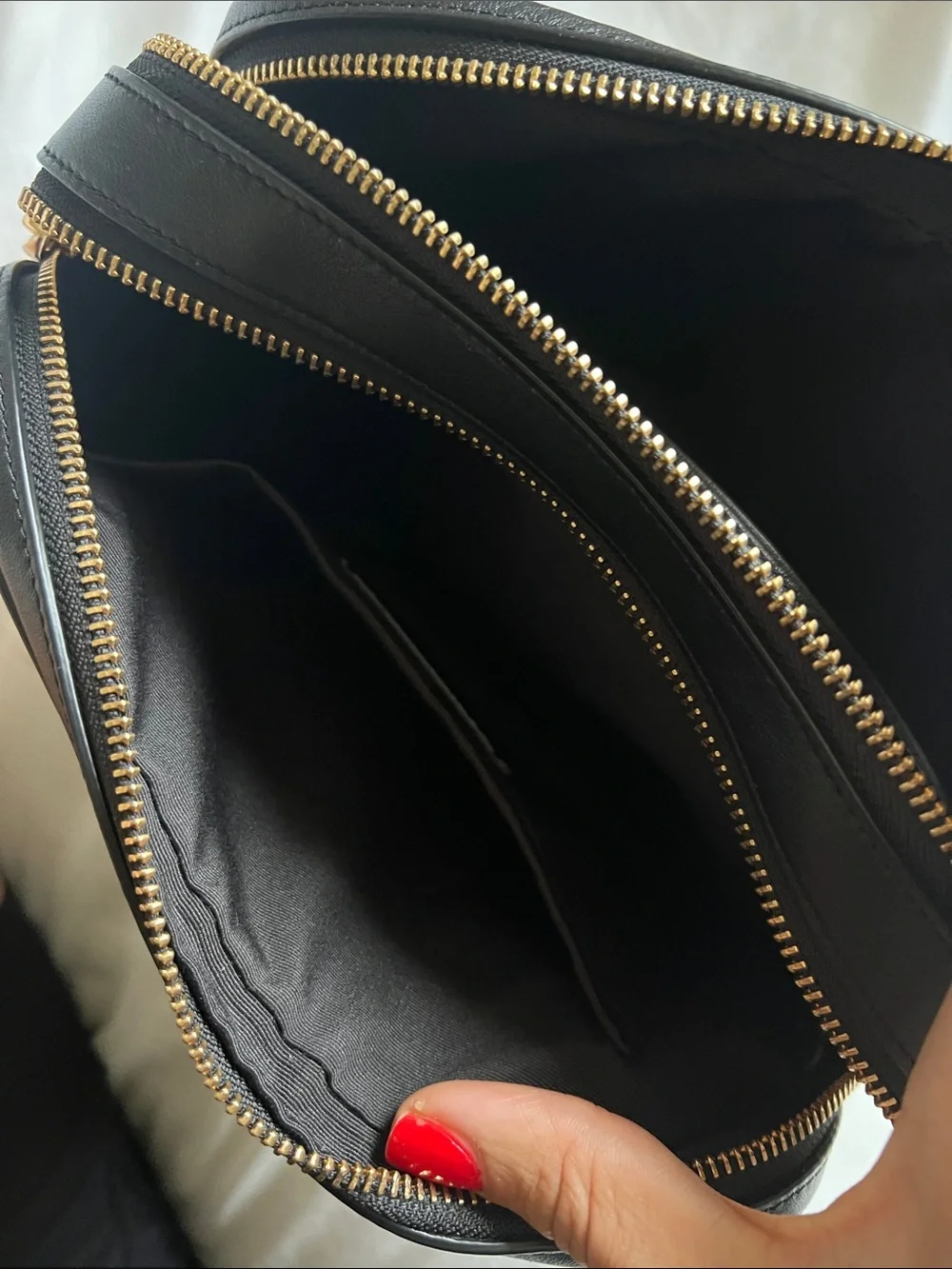 Coach Black Quilted Leather Camera Bag with Gold Logo
